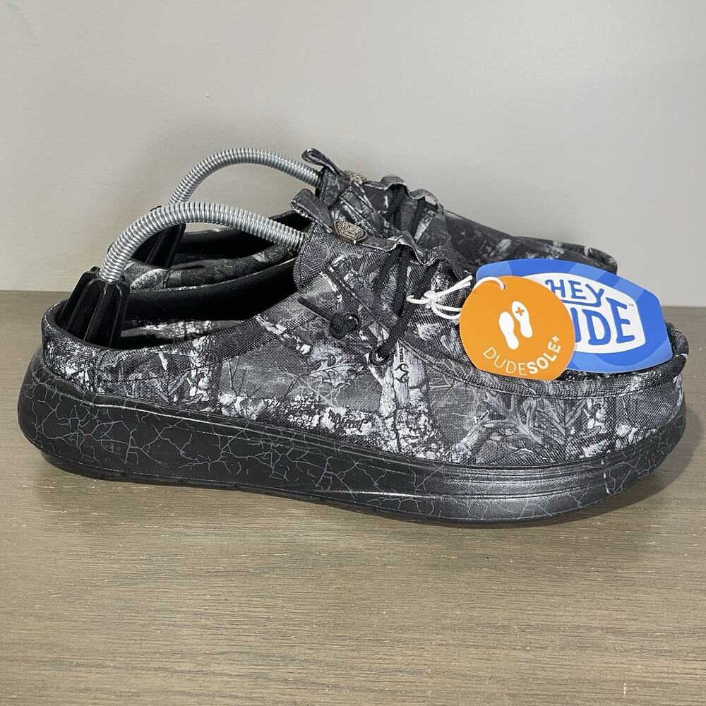 Jelly Roll Hey Dude Mens Size 11 Slides NEW Realtree Edge Wally Black Camo Shoes